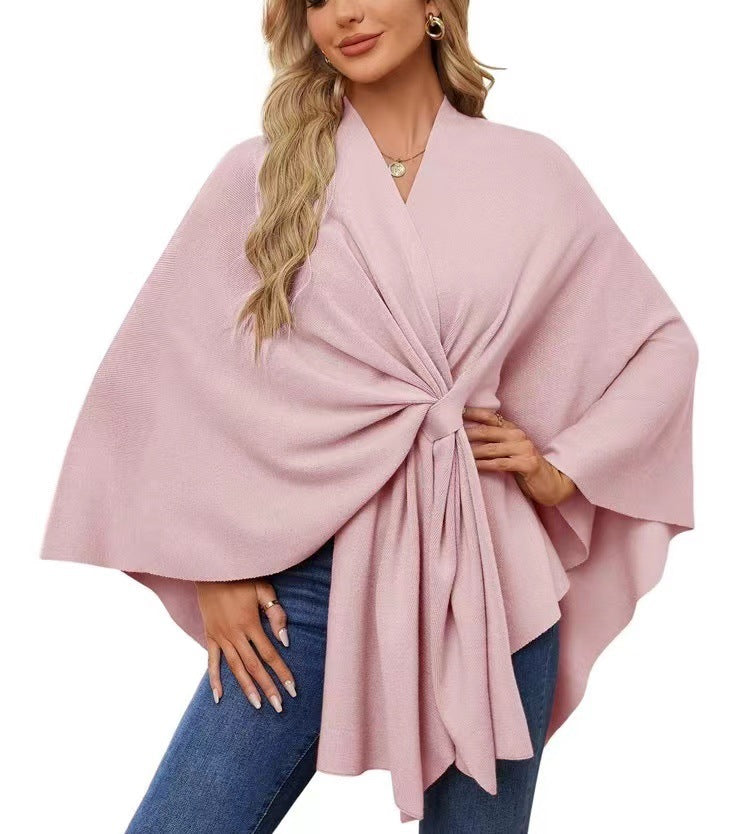 Chic Loose V-Neck Cape Jacket