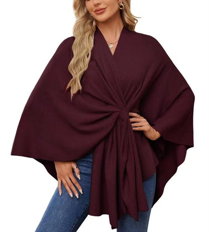 Chic Loose V-Neck Cape Jacket