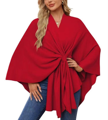 Chic Loose V-Neck Cape Jacket