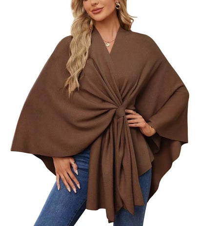 Chic Loose V-Neck Cape Jacket