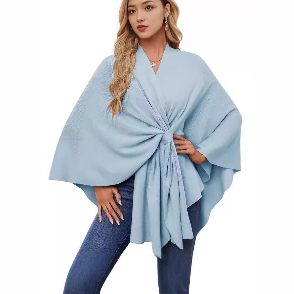 Chic Loose V-Neck Cape Jacket