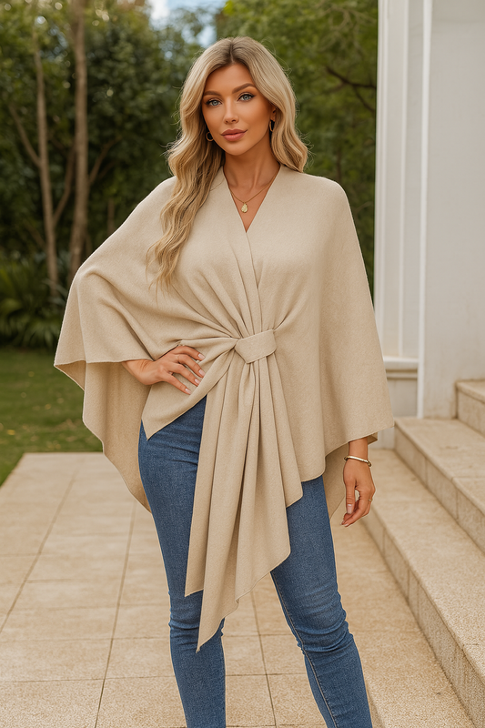 Chic Loose V-Neck Cape Jacket