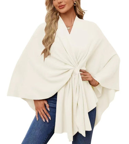 Chic Loose V-Neck Cape Jacket