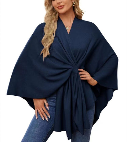 Chic Loose V-Neck Cape Jacket