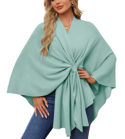 Chic Loose V-Neck Cape Jacket